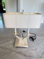 Full view of lamp with shade and cord