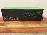 Front of boxed Razer Goliathus Speed Cosmic Edition mouse pad