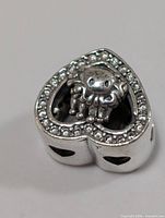 Top view showing heart shape and pavé stones