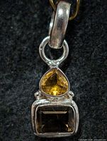 front view showing both stones and silver setting