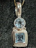 Front view showing stones and silver setting