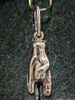 Front view of sterling silver hand pendant