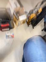 group view of tools and fasteners on floor