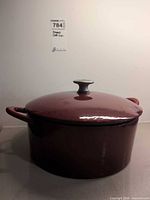 Dutch oven with lid, burgundy exterior