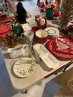 Table view of entire holiday dinnerware assortment