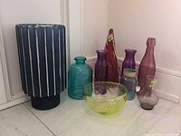 Group shot showing all nine decorative pieces together