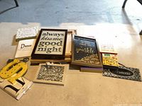 Group shot of all wall art and decorative letters