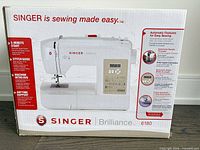 Front of boxed Singer Brilliance 6180 sewing machine