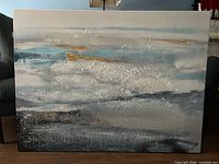 Front view showing full abstract artwork, colors and texture