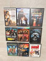 All nine movie cases arranged in three-by-three grid