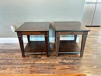 Front view showing both matching end tables
