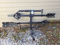 Full view of hitch bike rack mounted upright