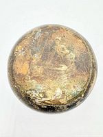 Top view showing gold lacquer decoration and crackled surface