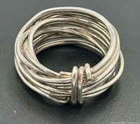Top view of multi-band sterling silver ring