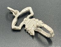 Front angle view of sterling silver scorpion pendant