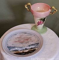 Vase and plate together to show both items and scale