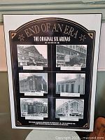 Full view of 18x24 board showing title and six arena photos