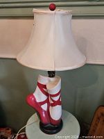 Full view of lamp with shade