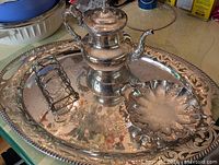 Tray, coffee pot and toast rack overview