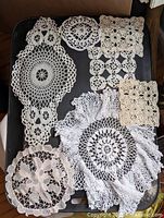 Tray displaying all lace pieces together