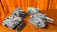 All four assembled Leman Russ tanks on table