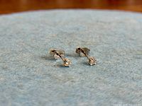 Both stud earrings front view