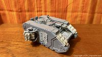 Three-quarter front left view of unpainted Land Raider Redeemer
