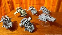 All six assembled Land Speeders on tabletop