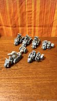 All six Ork vehicles grouped on tabletop
