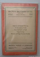 Back cover showing Brown Brothers & Co. advertisement