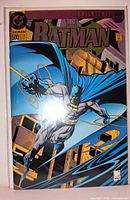 Front view of bagged Batman #500 embossed comic showing cover art and condition