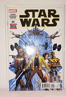 Front cover of Star Wars #1 comic showing characters and issue details