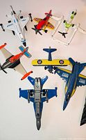 Top view displaying assorted aircraft types and colours