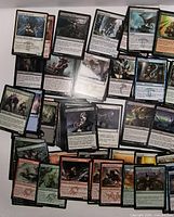 Spread of assorted MTG cards showing fronts