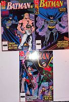 Front covers of three Batman Shadow Box comics