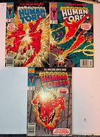 Front covers of all three The Saga of the Original Human Torch comic books