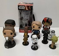 Group view of all vinyl bobbleheads and boxed Pop!