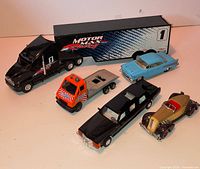 All five diecast vehicles side by side