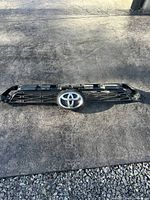 Front view of entire grille showing emblem and lattice pattern