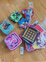 Mixed lot overview showing MLP, Minecraft, Mickey, Princess plates and napkins