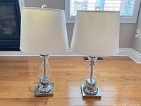 Both lamps side by side showing overall design, shades, bases