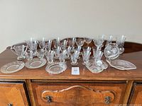 Group shot of full crystal set on sideboard