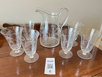 Full set: pitcher and six goblets