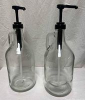 Both clear glass bottles side by side showing overall design