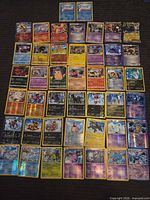 Full layout of all 40 holographic Pokémon cards