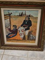 Full view of framed Southwestern painting