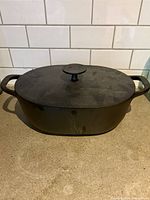 Dutch oven with lid in place