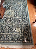 Full corner view showing border pattern and fringe