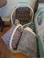 Basket with blankets and pillow