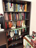 Front view showing entire bookcase with shelves